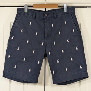 Polo Ralph Lauren Navy Multi Pony All Over Logo Chino Shorts